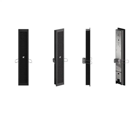 K-Array Vyper KV25R II Ultra-flat, 25cm-long, aluminum line array element with 4x1" cones, in-wall mounting version (Black) Speakers K-Array