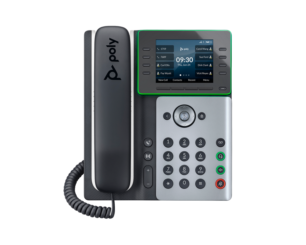 Poly Edge E300 IP Phone and PoE-enabled Poly Voice Poly
