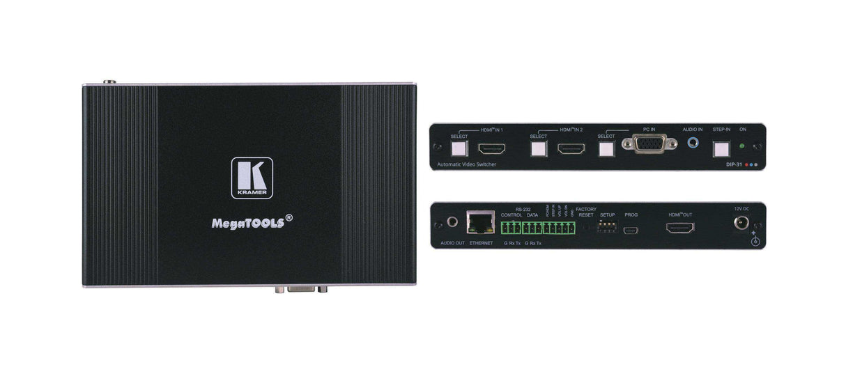 Kramer DIP-31 4K60 4:2:0 HDMI & Computer Graphics Automatic Video Switcher Video Transmitters Kramer