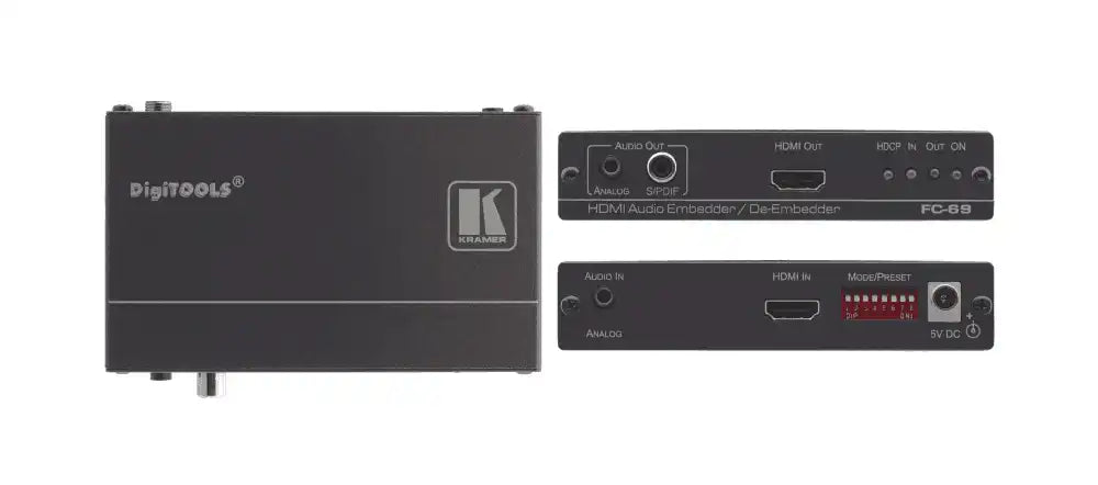 Kramer FC-69 4K60 4:2:0 HDMI Audio Embedder/De–Embedder Audio Components Kramer