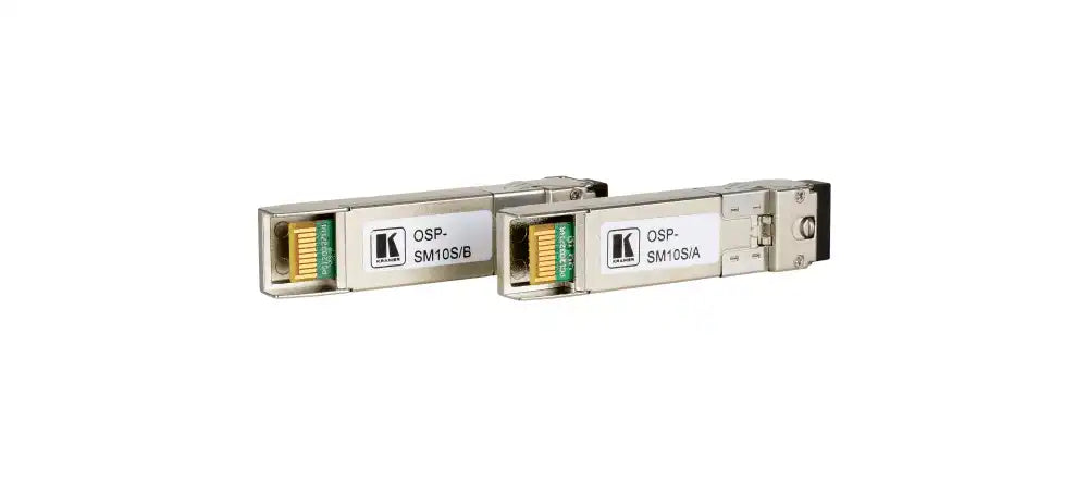 Kramer OSP-SM10S Optical SFP+ Transceiver Pair over 10G 1270/1330nm Simplex SM Fiber Video Transmitters Kramer