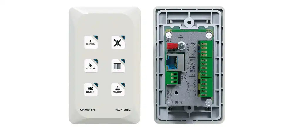 Kramer RC-43SL 6–button Touch–Sensitive Ethernet Control Keypad (US) Video Transmitters Kramer