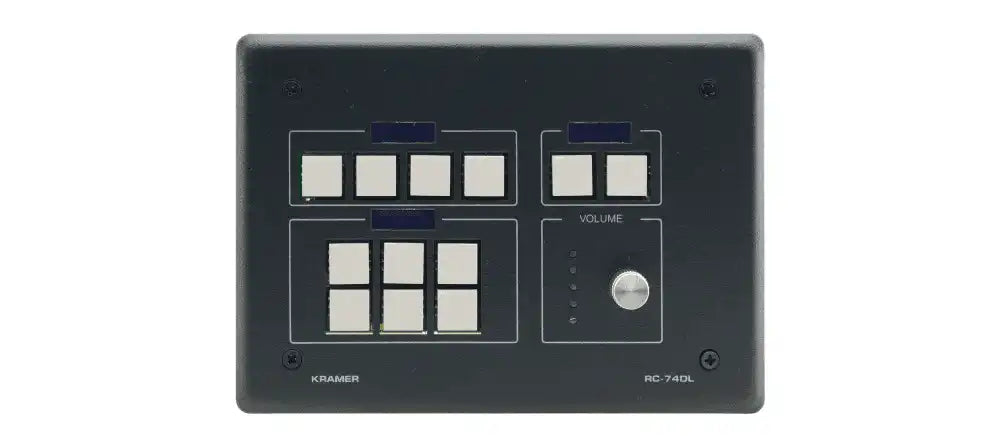 Kramer RC-74DLG 12–button Ethernet and KNET Control Keypad with Knob and Displays (US, Grey) Video Transmitters Kramer