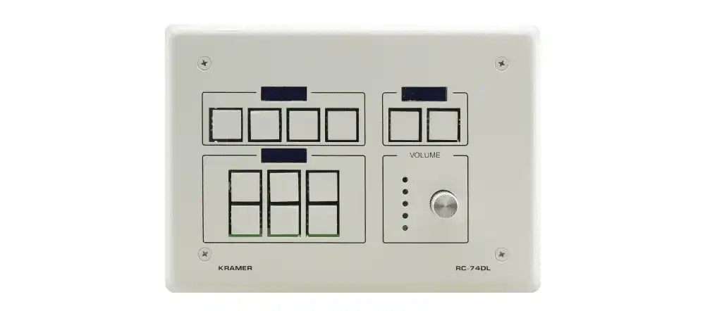 Kramer RC74DLW 12–button Ethernet and KNET Control Keypad with Knob and Displays (US, White) Video Transmitters Kramer
