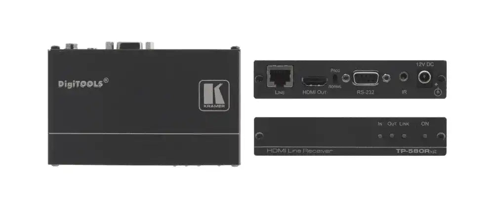 Kramer TP-580RXR 4K60 4:2:0 HDMI HDCP 2.2 Receiver with RS–232 & IR Over Extended–Reach HDBaseT Video Transmitters Kramer
