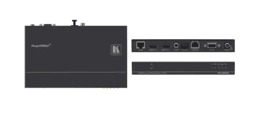 Kramer TP-582R 1:2 HDMI Plus Bi-directional RS-232, Ethernet & IR over Twisted Pair Receiver Video Transmitters Kramer