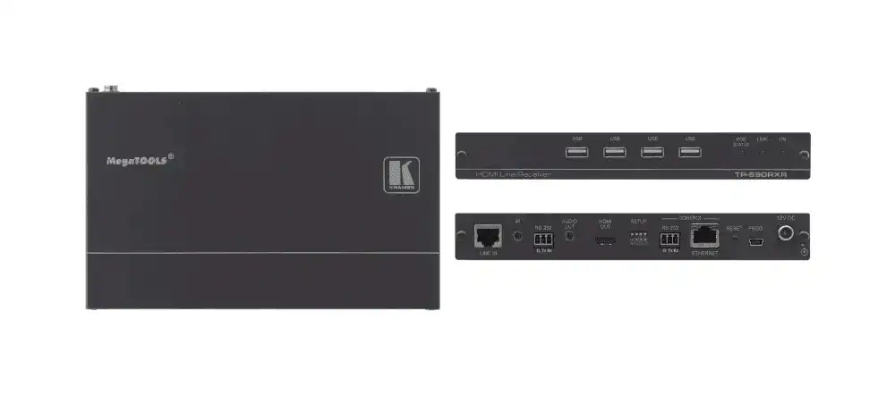 Kramer TP-590RXR HDMI, Audio, USB, Bidirectional RS-232 & IR over HDBaseT 2.0 Twisted Pair Receiver Video Transmitters Kramer