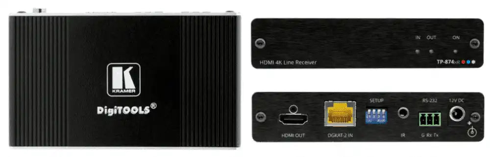 Kramer TP-874XR 4K HDR HDMI PoC Receiver with RS–232 & IR over Long–Reach DGKat 2.0 Video Transmitters Kramer