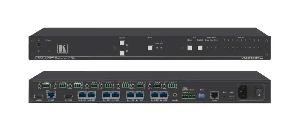 Kramer VM-218DTXR 2x1:8 4K UHD HDMI and HDBaseT Distribution Amplifier Video Transmitters Kramer