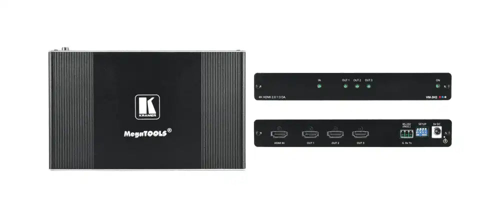 Kramer VM-3H2 4K HDMI 2.0 1:3 Distribution Amplifier Video Transmitters Kramer