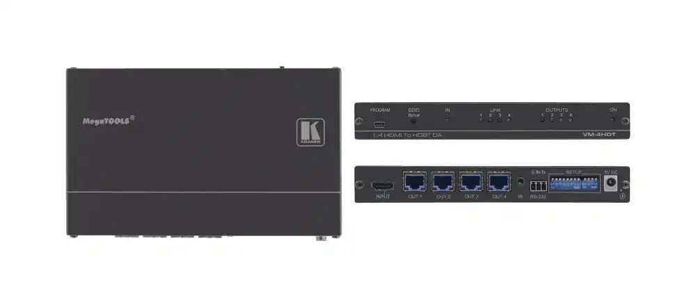 Kramer VM-4HDT 1:4 4K60 4:2:0 HDMI to Long–Reach HDBaseT Distribution Amplifier Video Transmitters Kramer