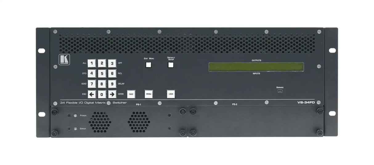 Kramer VS-34FD/STANDALONE 8K–Ready 34–Port Multi–Format Digital Matrix Switcher with Interchangeable I/Os Video Transmitters Kramer