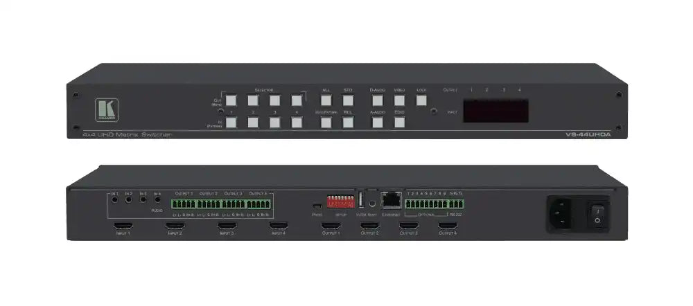 Kramer VS-44UHDA 4x4 4K UHD HDMI and Audio Matrix Switcher Video Transmitters Kramer