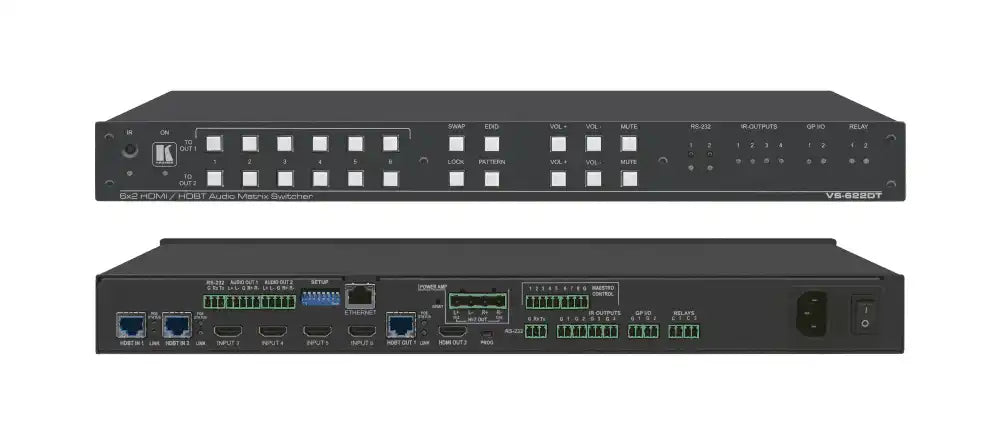 Kramer VS-622DT 6x2 UHD HDMI Matrix Switcher with HDMI and HDBT outputs Video Transmitters Kramer