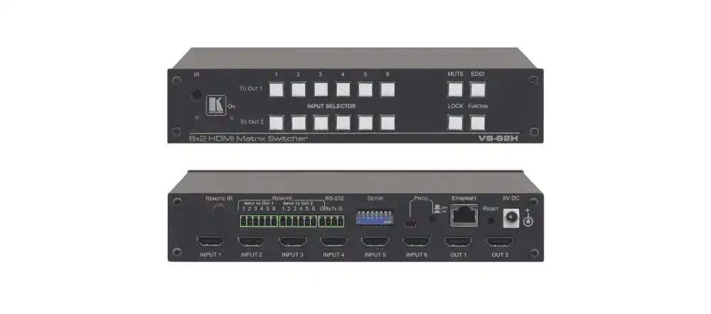 Kramer VS-62H 6x2 4K60 4:2:0 HDMI Automatic Matrix Switcher Video Transmitters Kramer