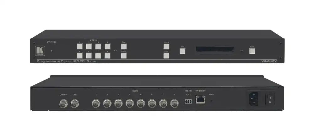 Kramer VS-8UFX 8–Port 12G SDI Matrix Switcher with Interchangeable Inputs & Outputs Video Transmitters Kramer