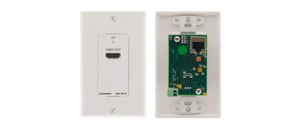 Kramer WP-572/US(W) HDMI HDCP 2.2 Wall Plate Receiver over PoC Long–Reach DGKat (US, White) Video Transmitters Kramer