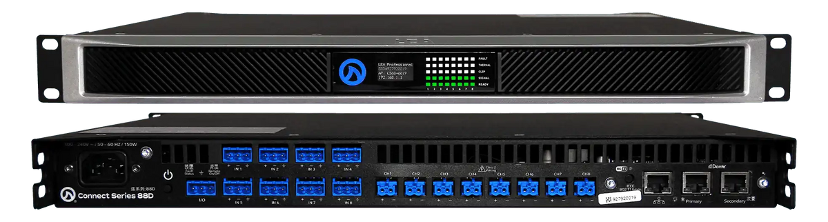 LEA Professional CS88 – 8-Channel 80W Networked Amplifier Audio Amplifiers LEA Professional