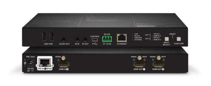 Lightware HDMI-TPS-RX220AK HDBaseTTM Compatible TPS Receiver with USB KVM - 91540022 Video Transmitters LightWare