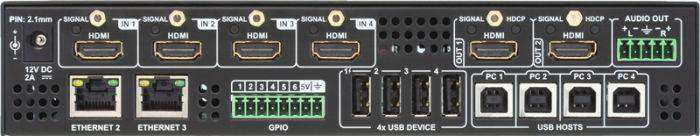 Lightware MMX4x2-HDMI-USB20-L 4x2 Matrix Switcher for HDMI video and USB 2.0 peripherals - 91310076 Video Transmitters LightWare