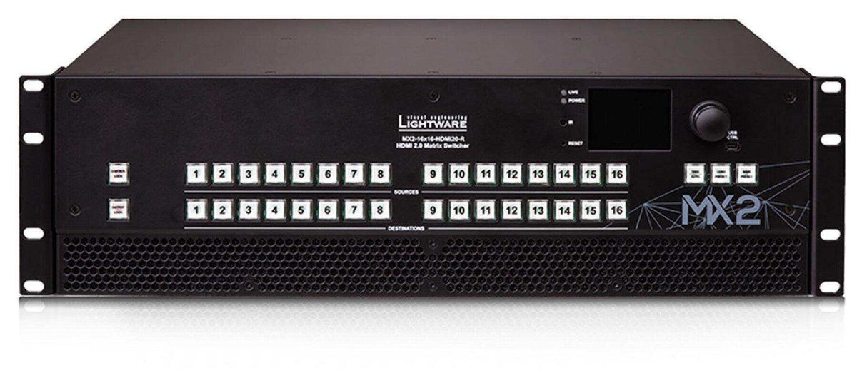 Lightware MX2-16x16-HDMI20-Audio-R HDMI 2.0 standalone matrix switcher - 91310054 Video Transmitters LightWare