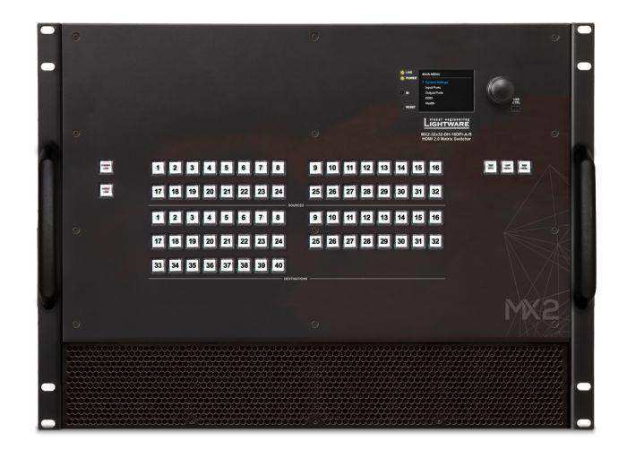 Lightware MX2-32x32-DH-16DPi-A-R Full 4K Matrix Switcher with Mixed DisplayPort and HDMI Input Ports - 91310070 Video Transmitters LightWare