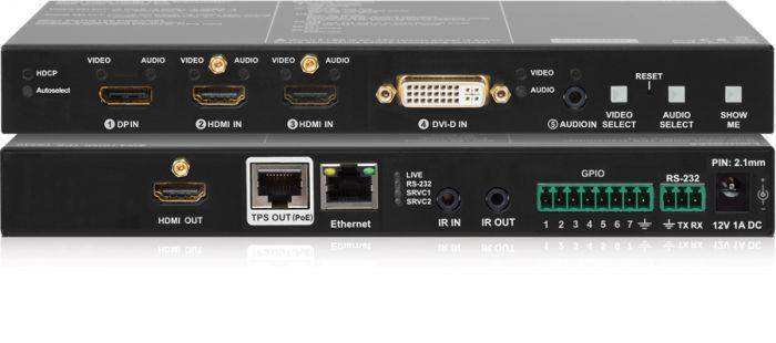Lightware SW4-TPS-TX240 TPS (HDBaseT™) switcher and transmitter for DisplayPort, HDMI and DVI with local monitor out - 91540007 Video Transmitters LightWare