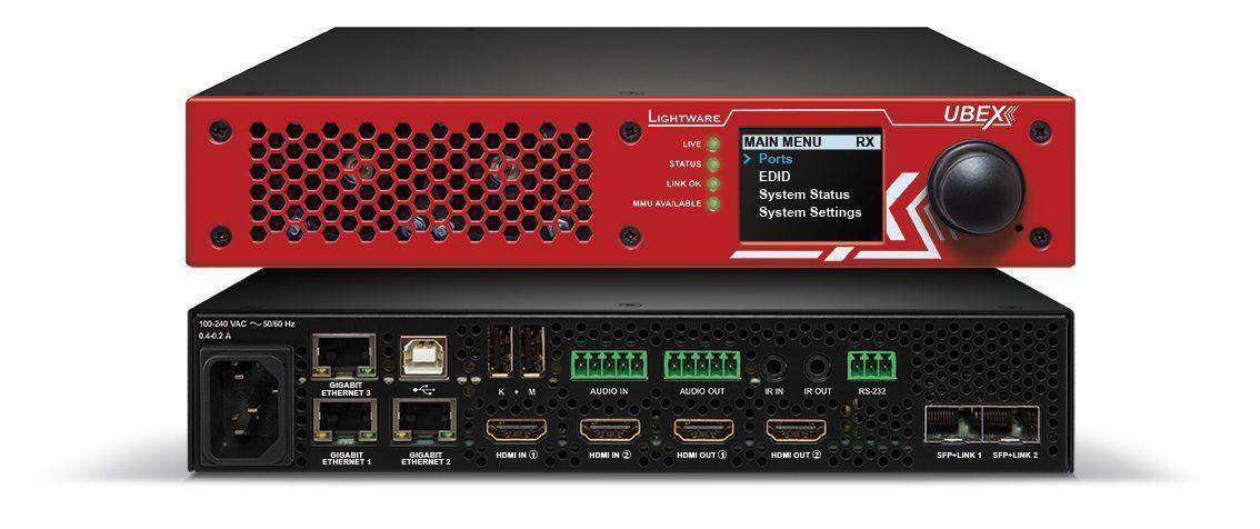 Lightware UBEX-Pro20-HDMI-F120 RED Optical AV Over IP Video System for 10G Networks - 91820201 Video Transmitters LightWare
