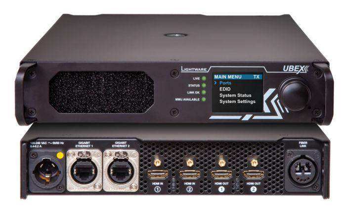 Lightware UBEX-Pro20-HDMI-R100 2xSM-QUAD R-type Uncompressed AV-Over-IP Multimedia System for 10G Ethernet Networks - 91820304 Video Transmitters LightWare