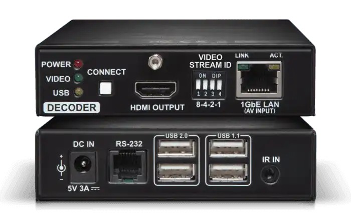 Lightware VINX-110-HDMI-DEC AV Over IP Scaling Multimedia Extender with USB K+M, RS-232 and IR - 91810003 Video Transmitters LightWare