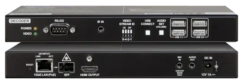 Lightware VINX-110AP-HDMI-DEC AV Over IP Scaling Multimedia Extender with USB K+M, RS-232 and IR - 91810010 Video Transmitters LightWare