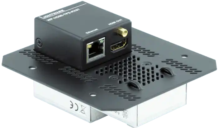 Lightware WP-HDMI-TPS-RX97-FP-8AT Wallplate (WP) TPS Extender for Single CATx Cable with PoE - 91540094 Video Transmitters LightWare