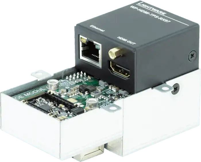 Lightware WP-HDMI-TPS-RX97-FP-8AT Wallplate (WP) TPS Extender for Single CATx Cable with PoE - 91540094 Video Transmitters LightWare