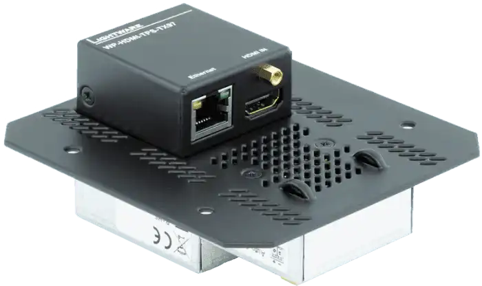 Lightware WP-HDMI-TPS-TX97-FP-8AT Wallplate (WP) TPS Extender for Single CATx Cable with PoE - 91540090 Video Transmitters LightWare