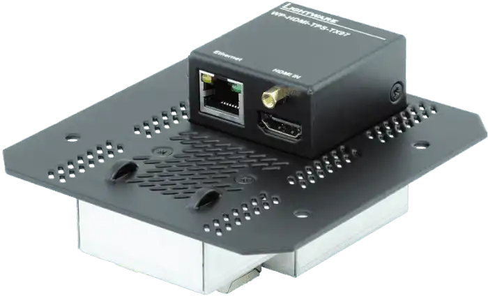 Lightware WP-HDMI-TPS-TX97-FP-8AT Wallplate (WP) TPS Extender for Single CATx Cable with PoE - 91540090 Video Transmitters LightWare