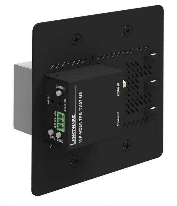 Lightware WP-HDMI-TPS-TX97-US Wallplate (WP) TPS Extender for Single CATx Cable with PoE - 91540093 Video Transmitters LightWare