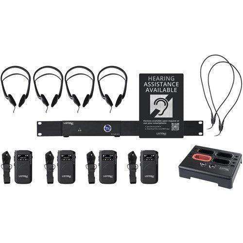Listen Tech LWS-04B-W1-D 2 Channel Wi-Fi System with 4 receivers (Dante) Assistive Listening Listen Technologies