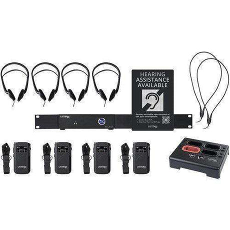 Listen Tech LWS-04B-W1-D 2 Channel Wi-Fi System with 4 receivers (Dante) Assistive Listening Listen Technologies