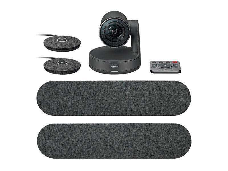 Logitech Rally Plus UHD 4K conference Solution including two speakers and two mic pods for Large Rooms (Graphite Mic Pods)- 960-001225 Video Conferencing Logitech