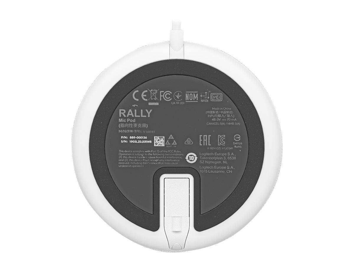 Logitech Rally Plus UHD 4K conference Solution including two speakers and two mic pods for Large Rooms (White Mic Pods)- 960-001398 Video Conferencing Logitech
