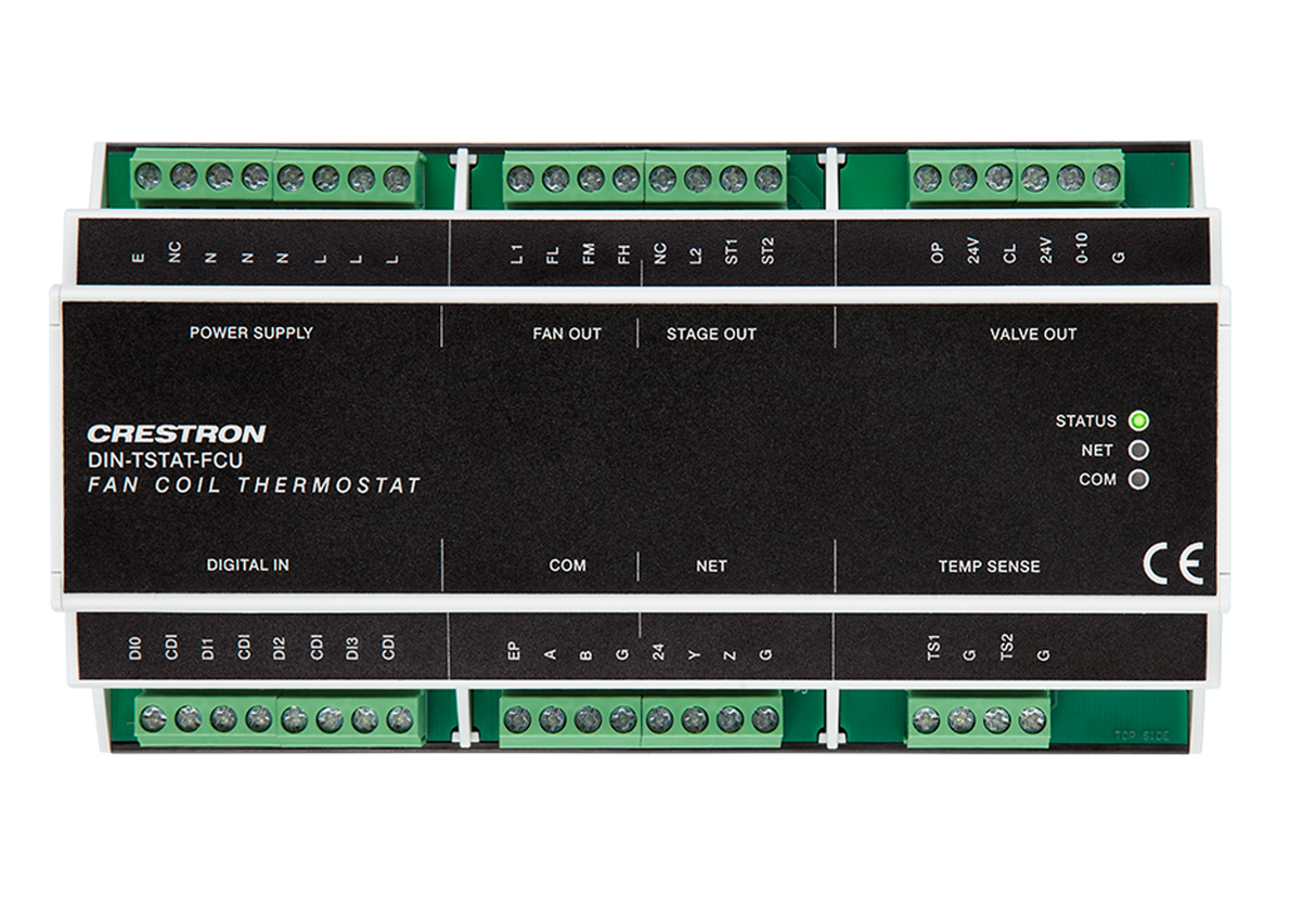 Crestron DIN-TSTAT-FCU – Fan Coil Unit Thermostat, DIN Rail Mount Crestron
