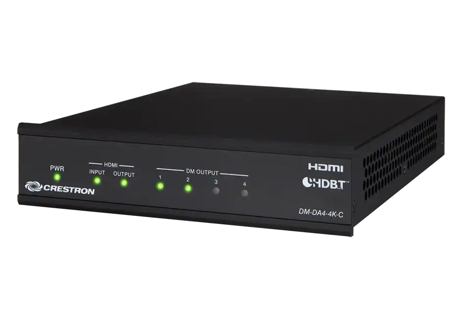 Crestron DM-DA4-4K-C 1:4 4K HDMI® to DM 8G+® & HDBaseT® Splitter Speakers Crestron