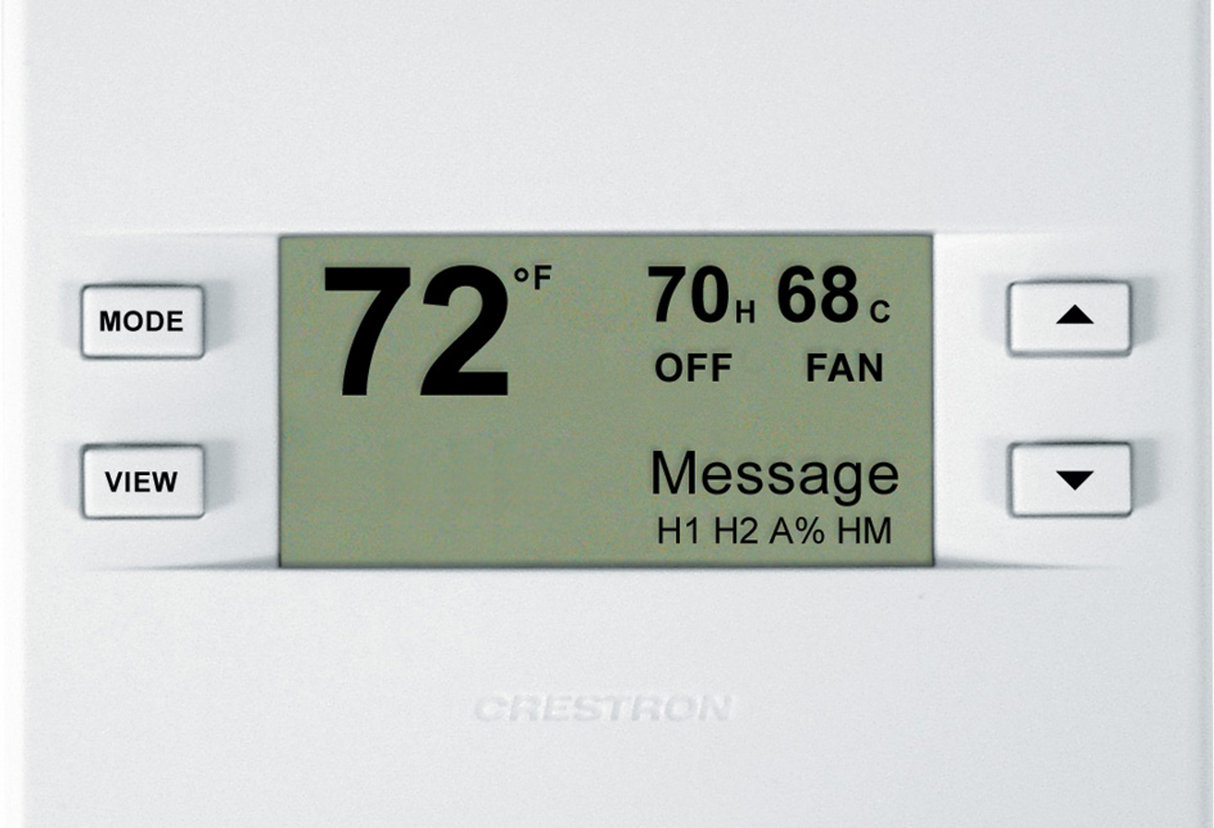 Crestron CHV-TSTAT-FCU-B – Heating/Cooling Fan-Coil Thermostat, Black Crestron