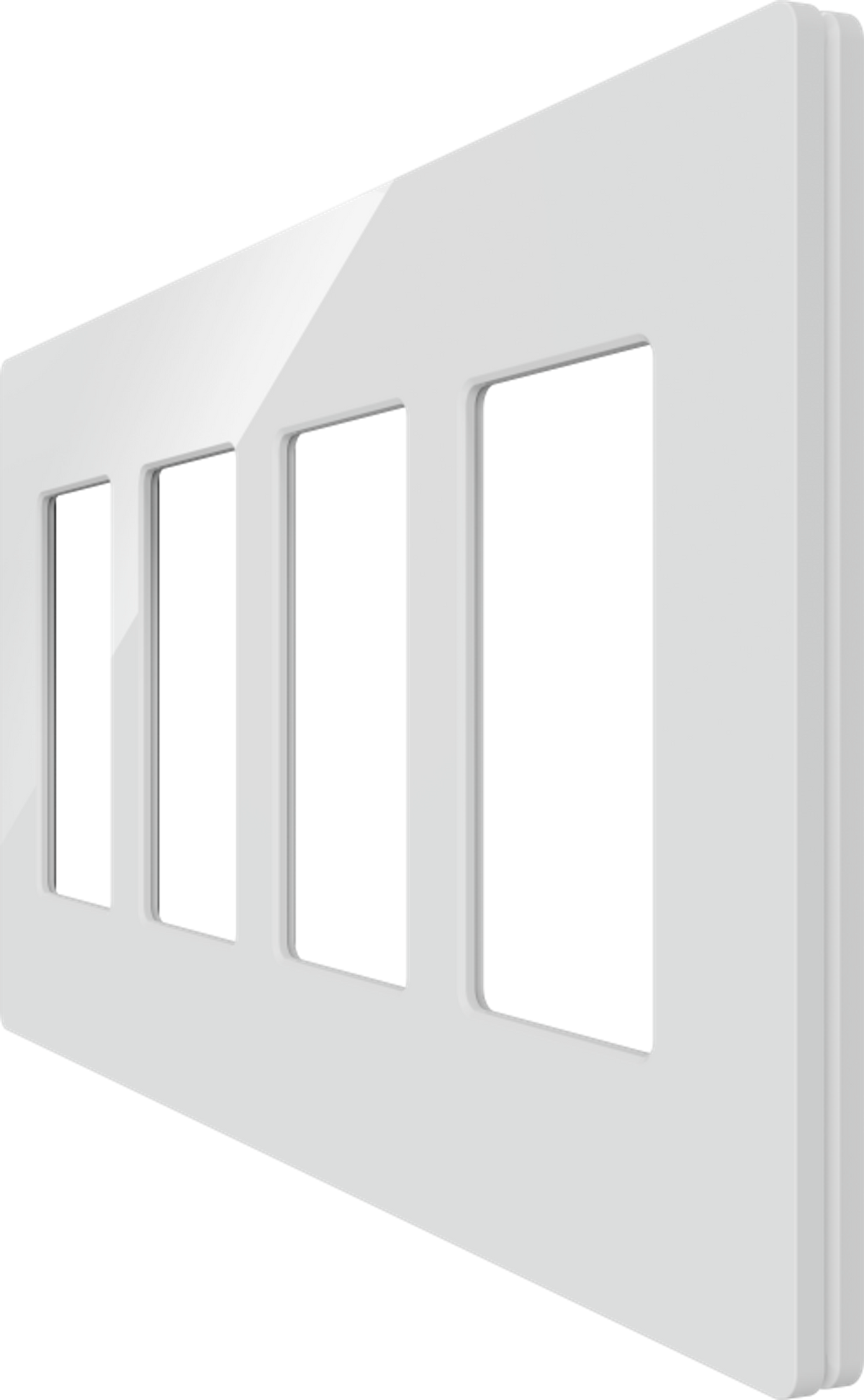 Crestron CM2-FP-G4-W-S – Cameo 2 4-Gang Faceplate, White Smooth Crestron