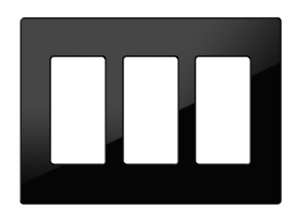 Crestron FP-G3-B-S – 3-Gang Decorator Faceplate, Black Smooth Wall Boxes Crestron