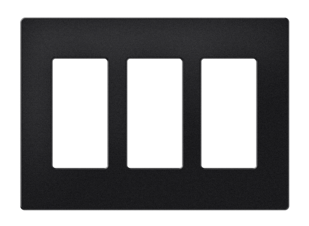 Crestron FP-G3-B-T – Decorator Style Faceplate, 3-Gang, Black Textured Wall Boxes Crestron