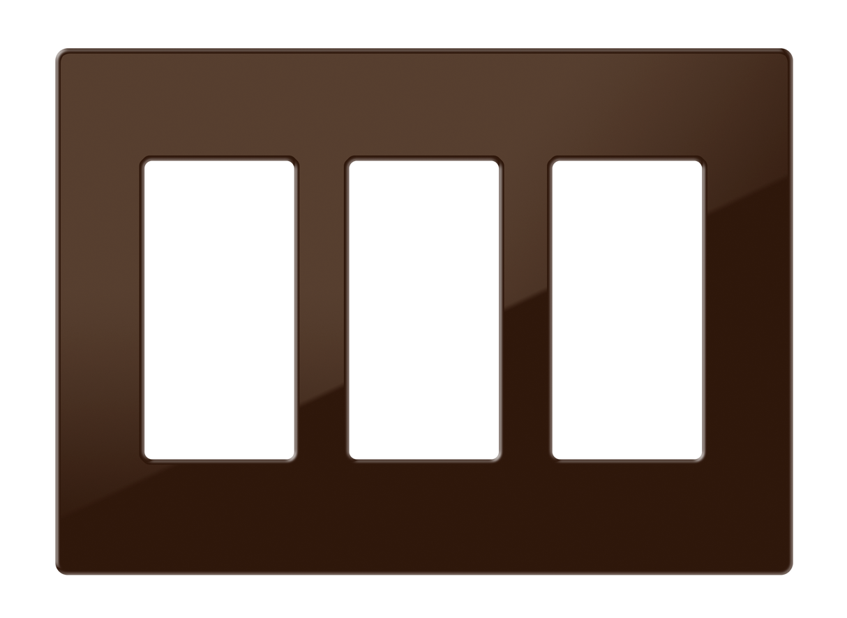 Crestron FP-G3-BRN-S – Decorator Style Faceplate, 3-Gang, Brown Smooth Wall Boxes Crestron
