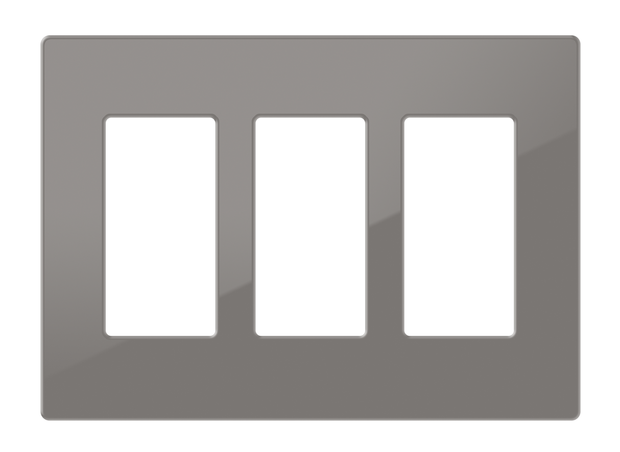 Crestron FP-G3-GRY-S – Decorator Style Faceplate, 3-Gang, Gray Smooth Wall Boxes Crestron