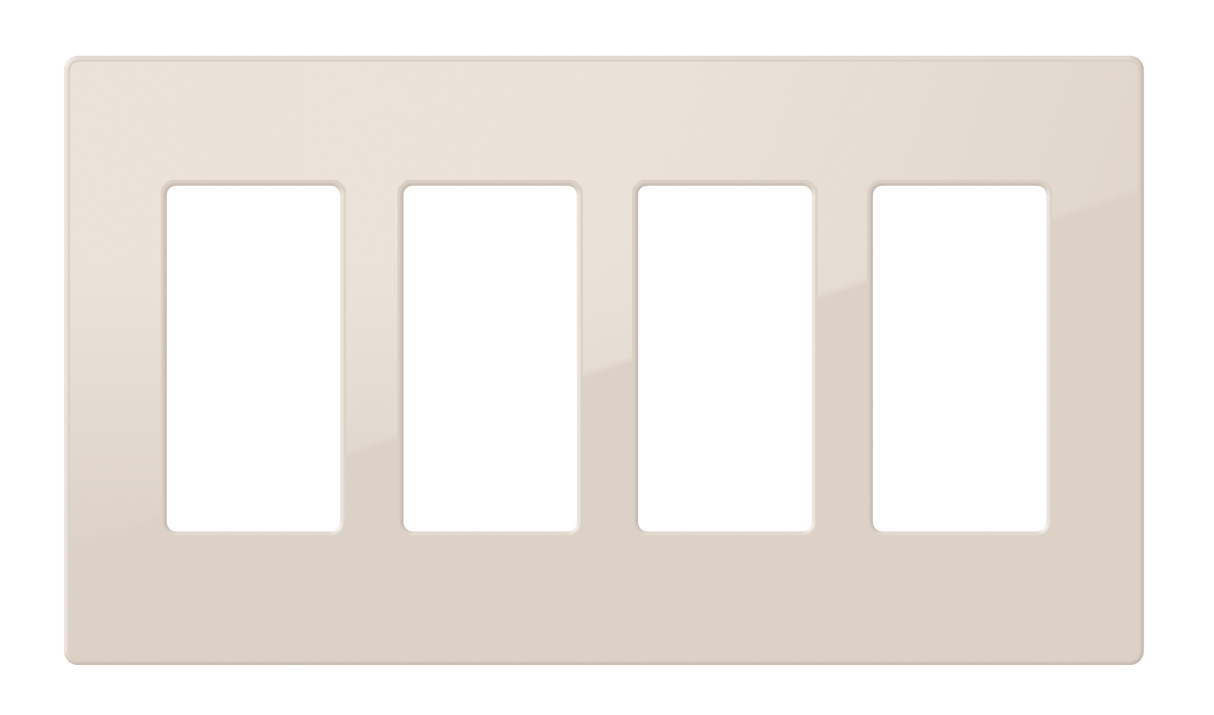 Crestron FP-G4-A-S – Decorator Style Faceplate, 4-Gang, Almond Smooth Wall Boxes Crestron