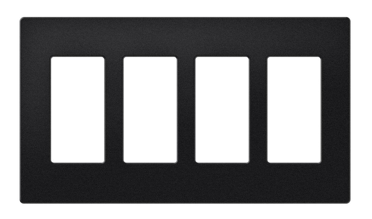 Crestron FP-G4-B-T – 4-Gang Decorator Faceplate, Black Textured Wall Boxes Crestron